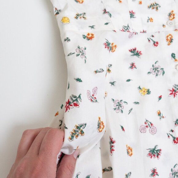 ✨ Uniqlo x Ines de la Fressange Dress Floral Sleeveless Flare Summer White - Picture 8 of 15